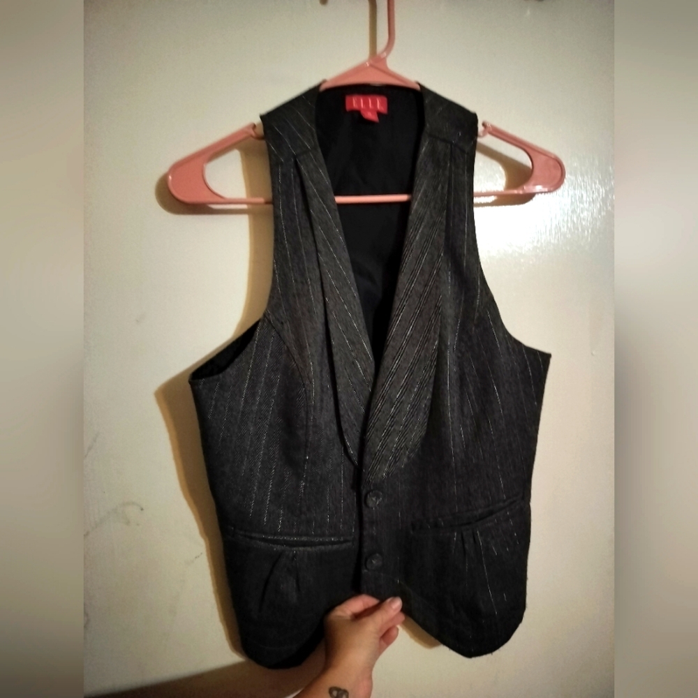 Elle Charcoal Pinstripe Vest